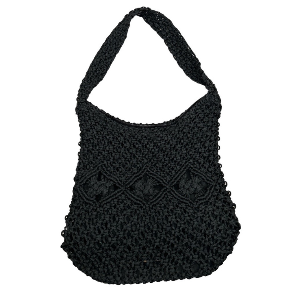 Unique Black Knitted Shoulder Bag/Purse
